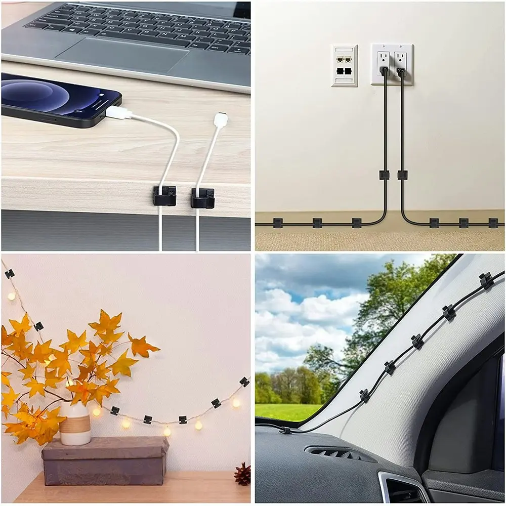 50pcs Desktop storage cable clip data cable organizer