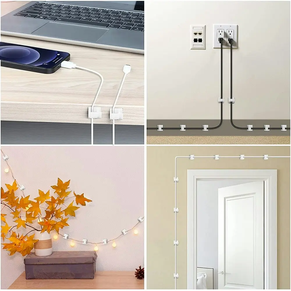 50pcs Desktop storage cable clip data cable organizer