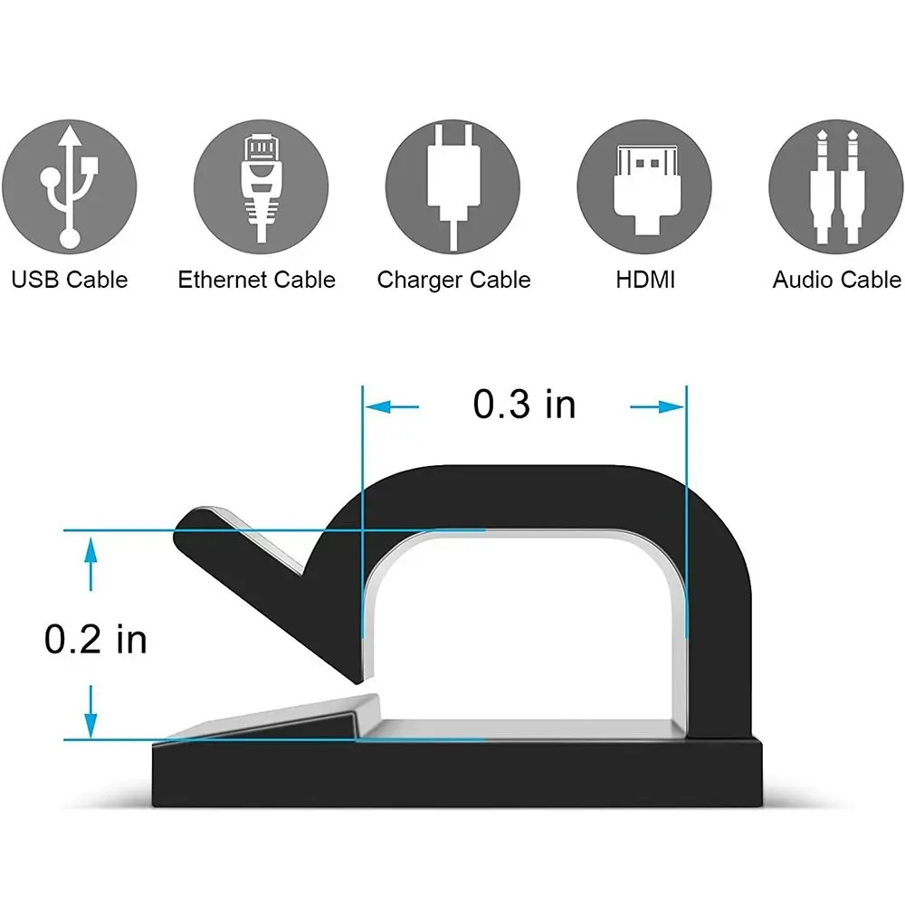 50pcs Desktop storage cable clip data cable organizer