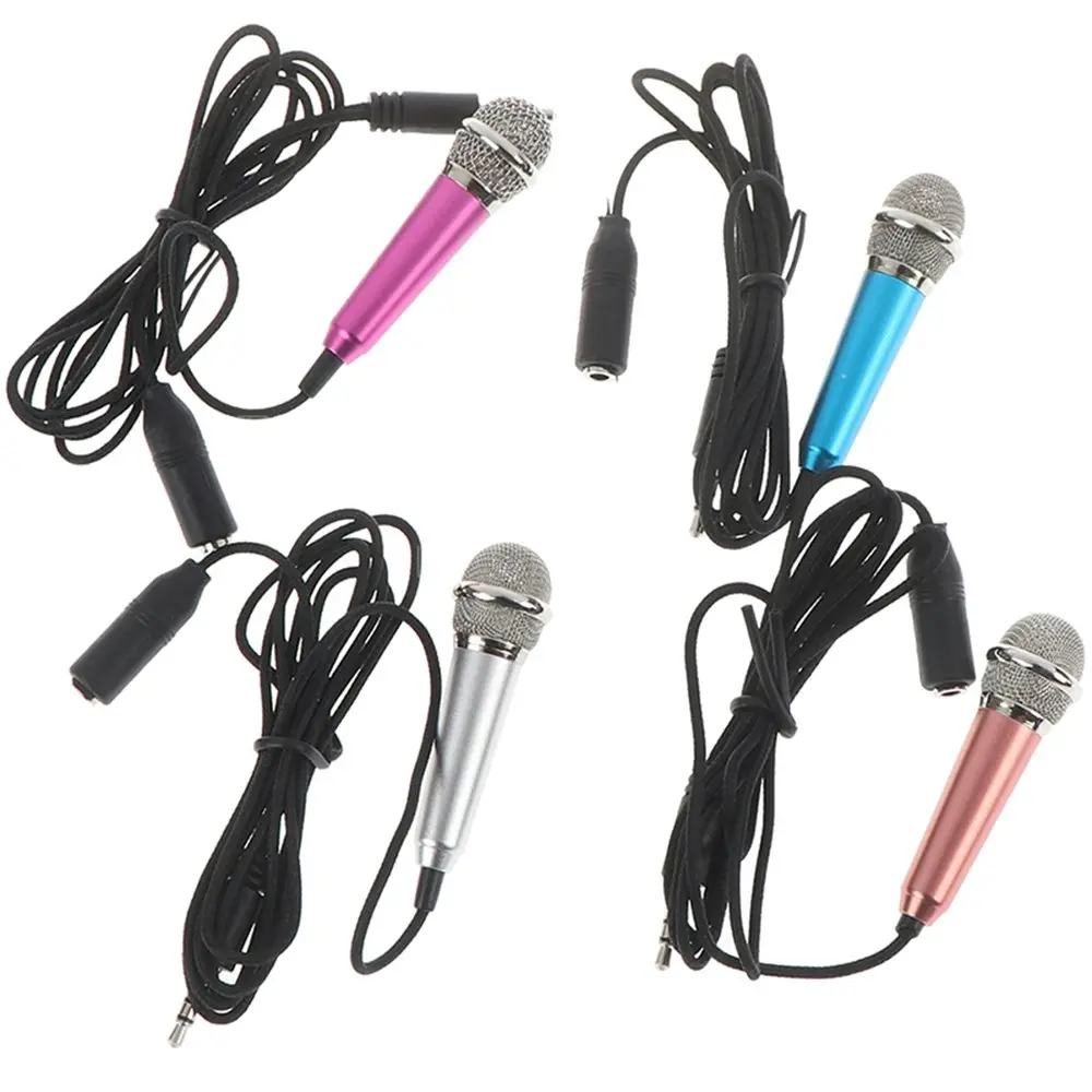 4Pcs Portable 3.5mm Stereo Studio PC Mic KTV Karaoke Mini Cell Phone Microphone