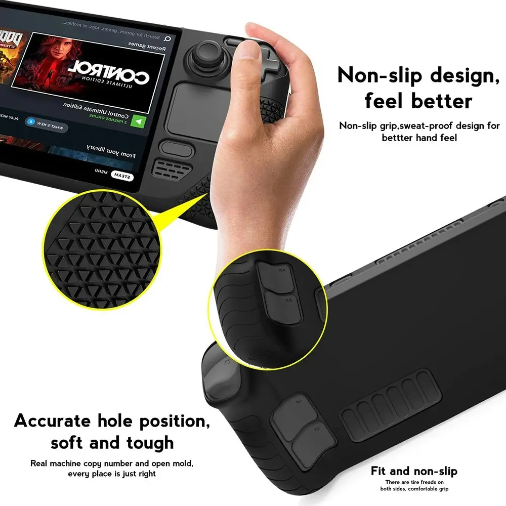 Protective Case for Steam Deck Anti Slip Silicone Shockproof Protective Cover