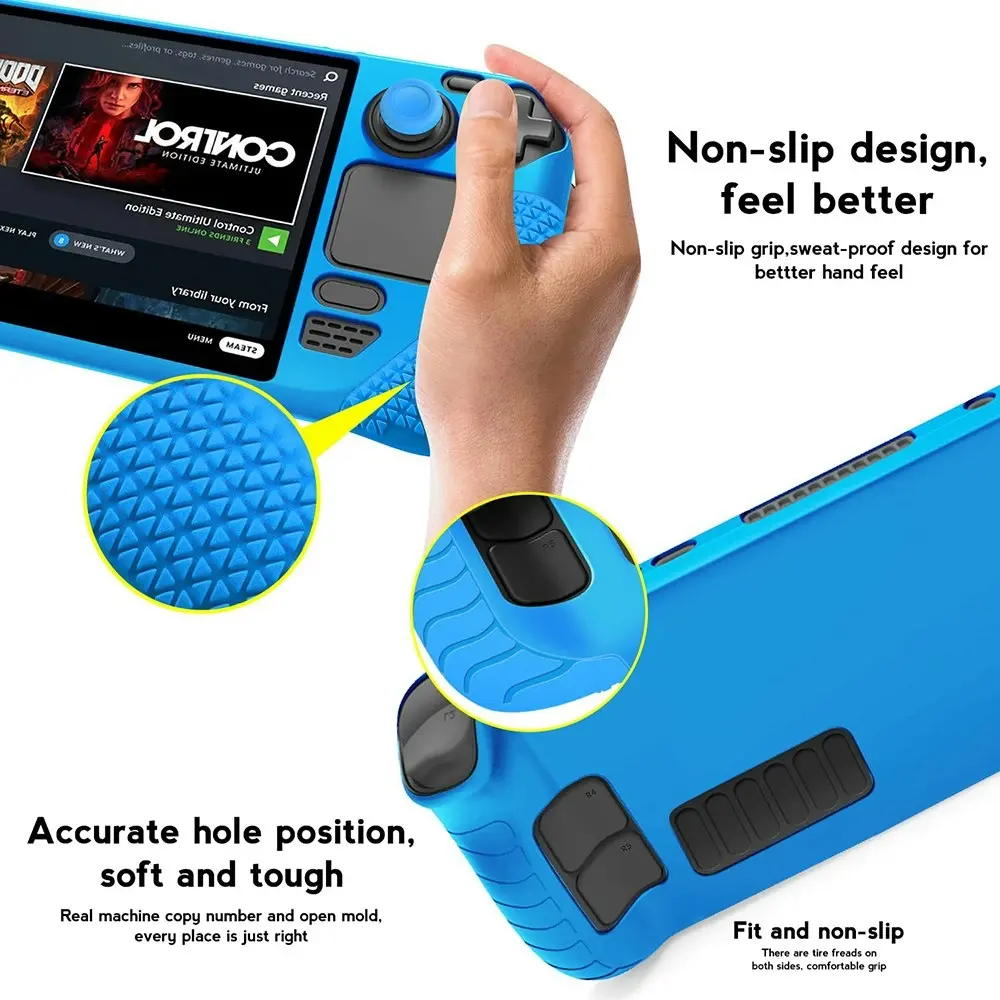 Protective Case for Steam Deck Anti Slip Silicone Shockproof Protective Cover