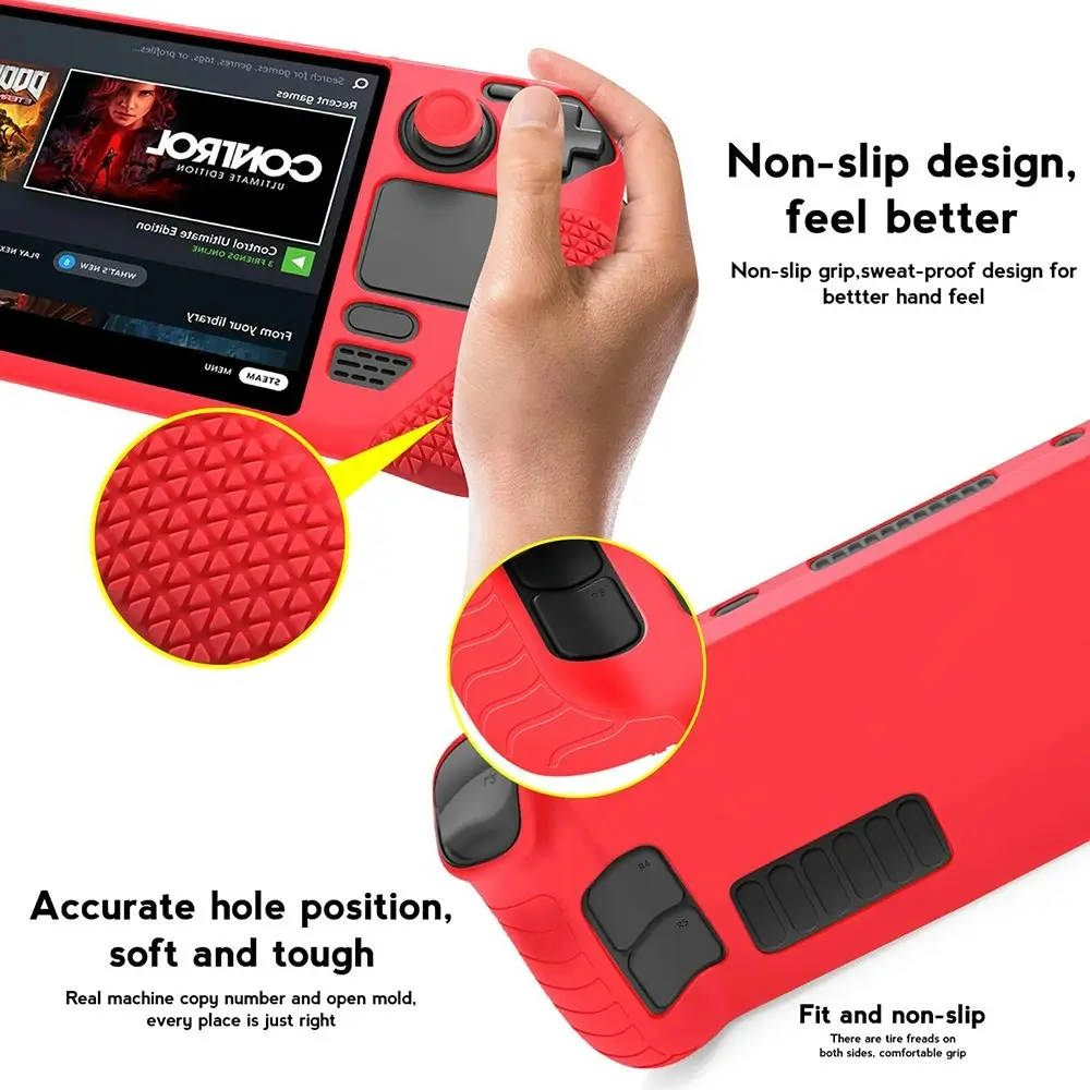 Protective Case for Steam Deck Anti Slip Silicone Shockproof Protective Cover