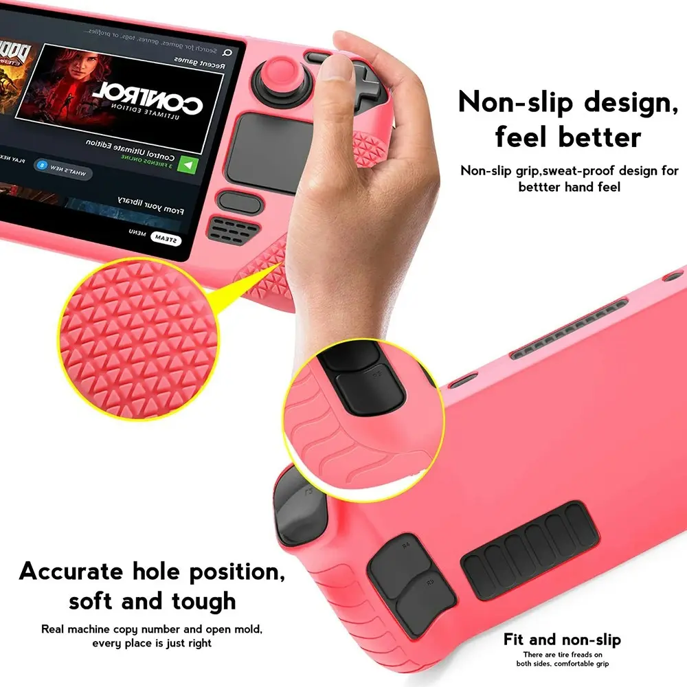 Protective Case for Steam Deck Anti Slip Silicone Shockproof Protective Cover