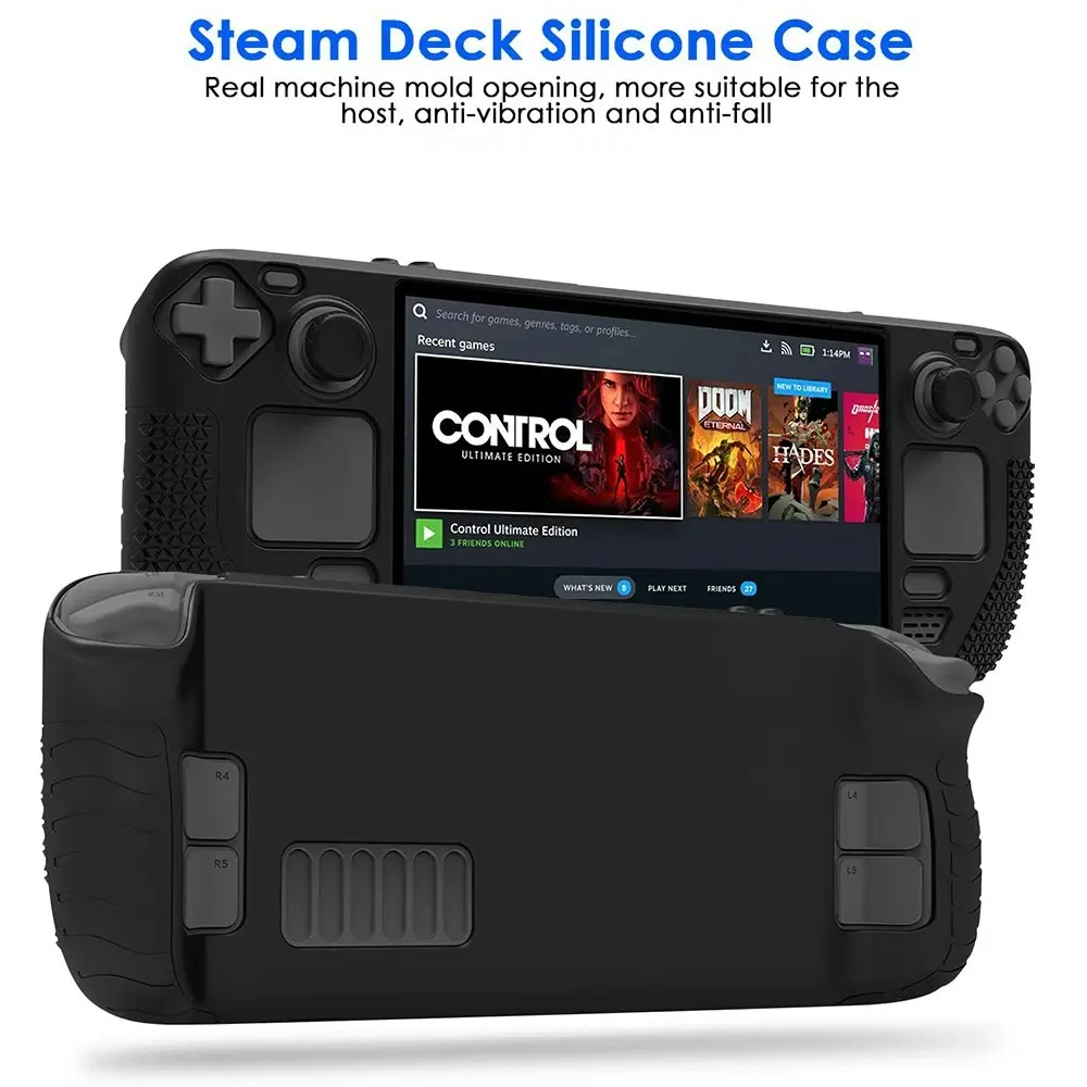 Protective Case for Steam Deck Anti Slip Silicone Shockproof Protective Cover