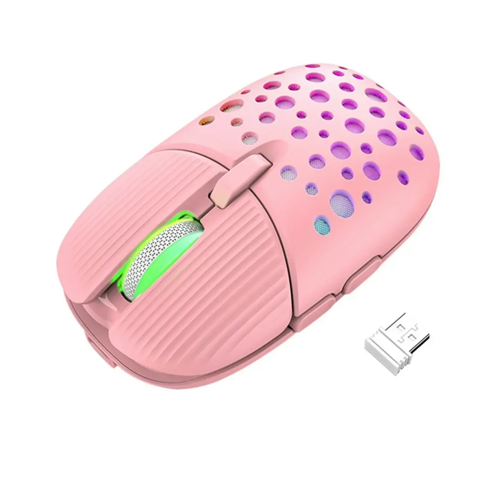 2.4G Wireless Mute Charging Gaming Electronic Sports Office Pink Luminous Mouse