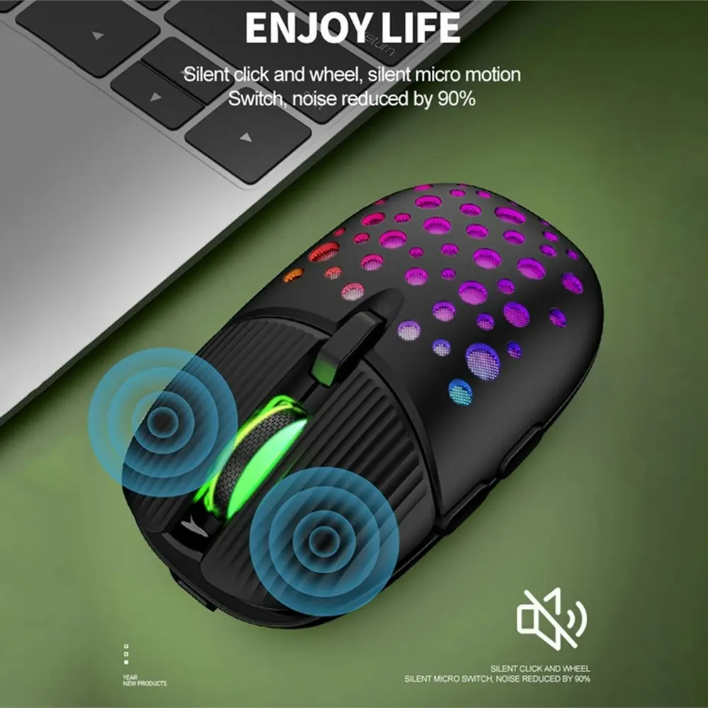 2.4G Wireless Mute Charging Gaming Electronic Sports Office Pink Luminous Mouse