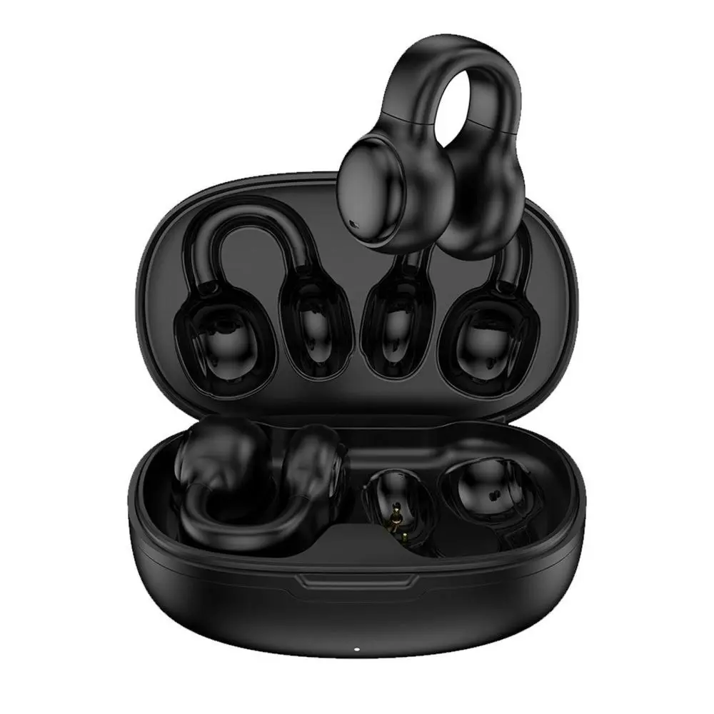 TWS Bone Conduction Bluetooth Earphones 5.3 Ear Clip Earring Wireless Headphones