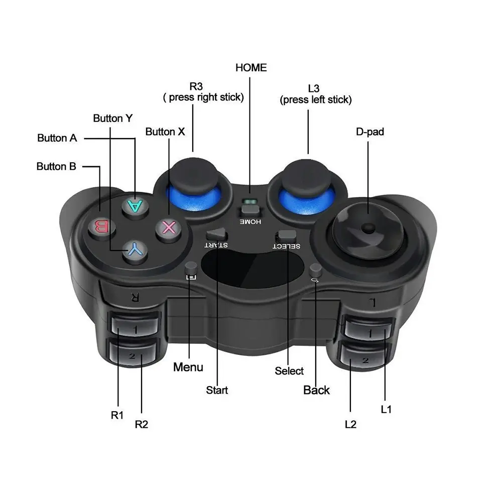 2.4 G Controller Gamepad Android Wireless Joypad With OTG For PC/PS3/PC360-Black