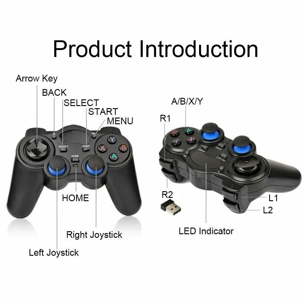 2.4 G Controller Gamepad Android Wireless Joypad With OTG For PC/PS3/PC360-Black