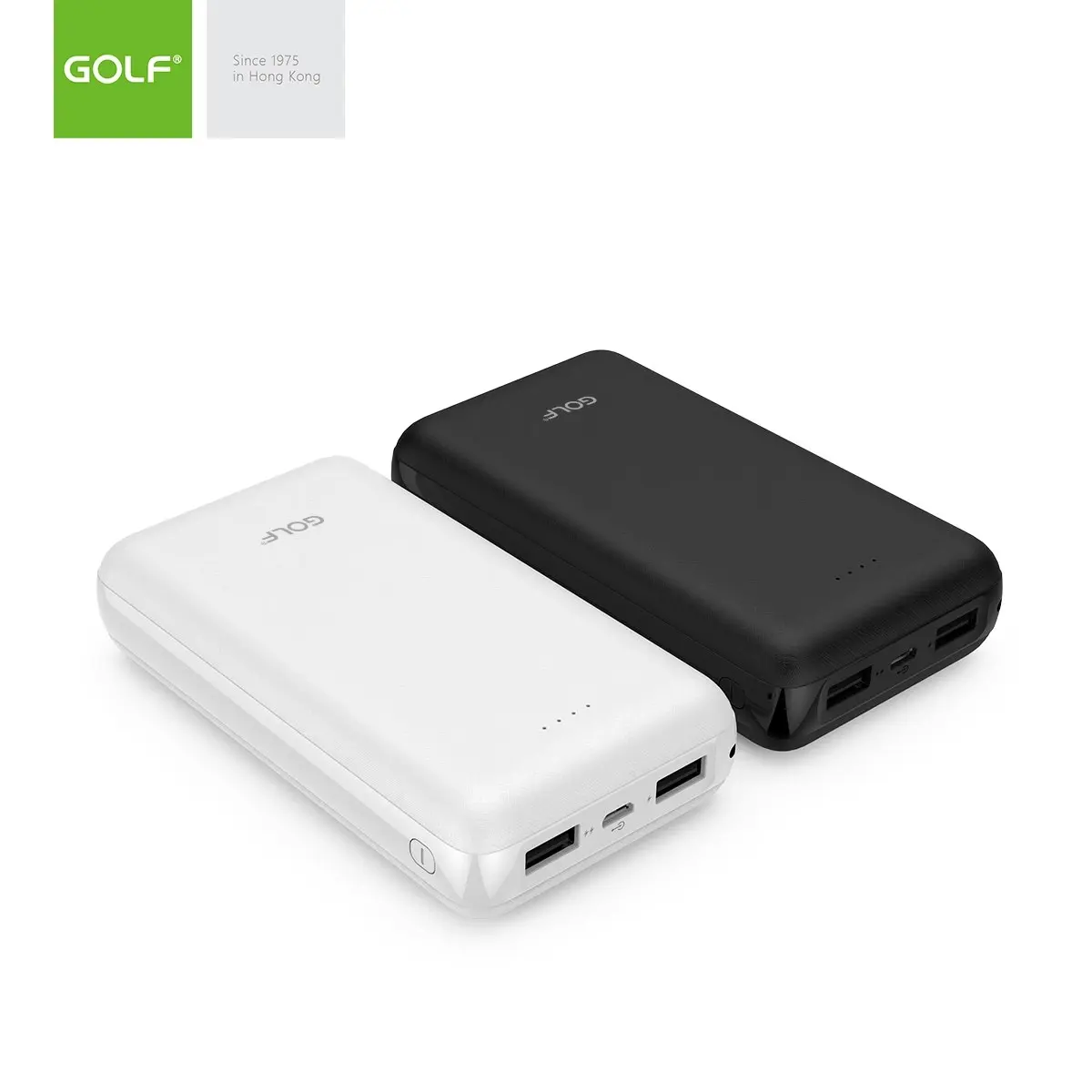 High Capacity 20000mah Fast Charging Power Bank Dual USB Port Golf G63 For Phone