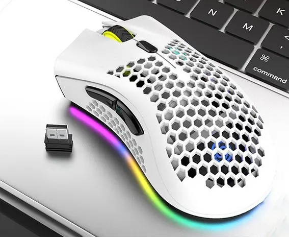 2.4GHz Wireless USB  Adjustable RGB Backlit Honeycomb Office Gamer Mice