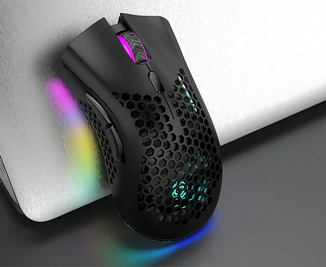 2.4GHz Wireless USB  Adjustable RGB Backlit Honeycomb Office Gamer Mice