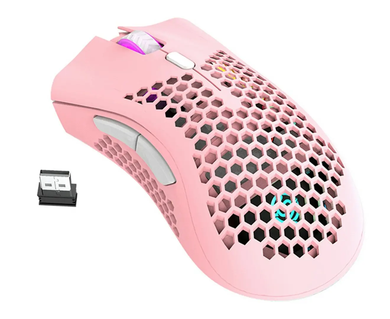 2.4GHz Wireless USB  Adjustable RGB Backlit Honeycomb Office Gamer Mice