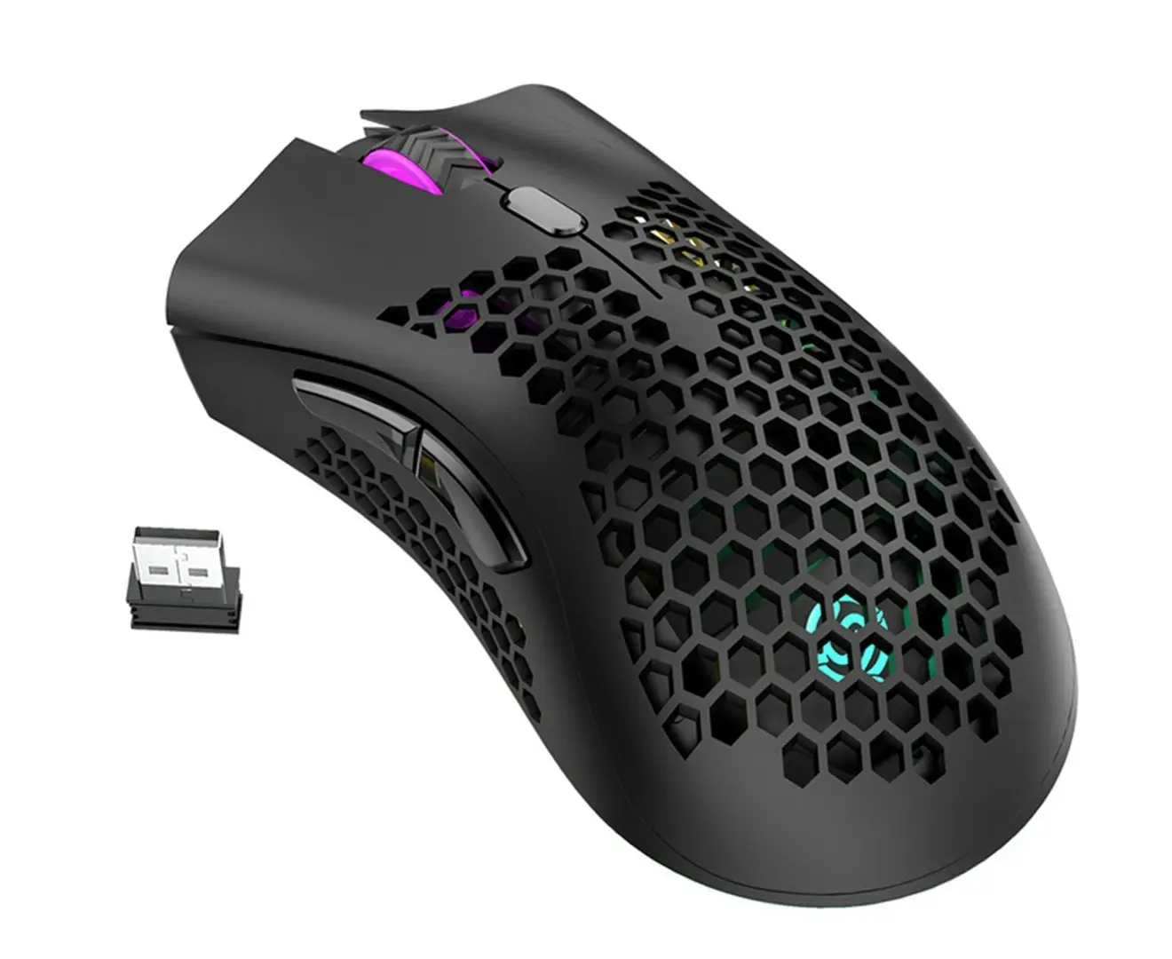 2.4GHz Wireless USB  Adjustable RGB Backlit Honeycomb Office Gamer Mice