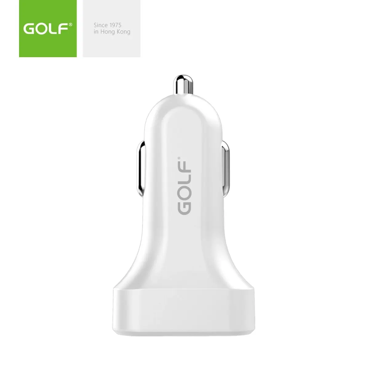 Golf GF-C11 Double USB Mini 2.1A Smart Car Charger Travel 12V 24V Universal Car Mounted Charger White