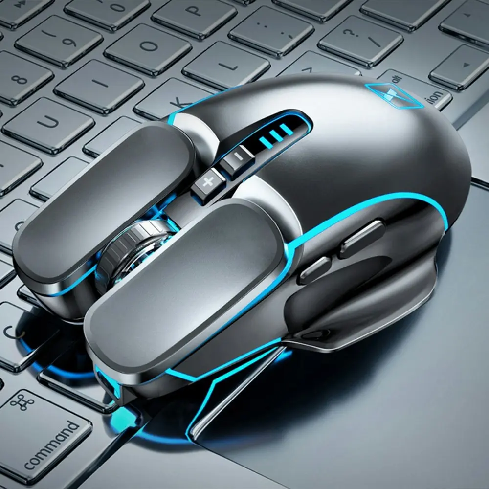 Silent Wireless Mouse Rechargeable 2400DPI Mechanical Game Mouse