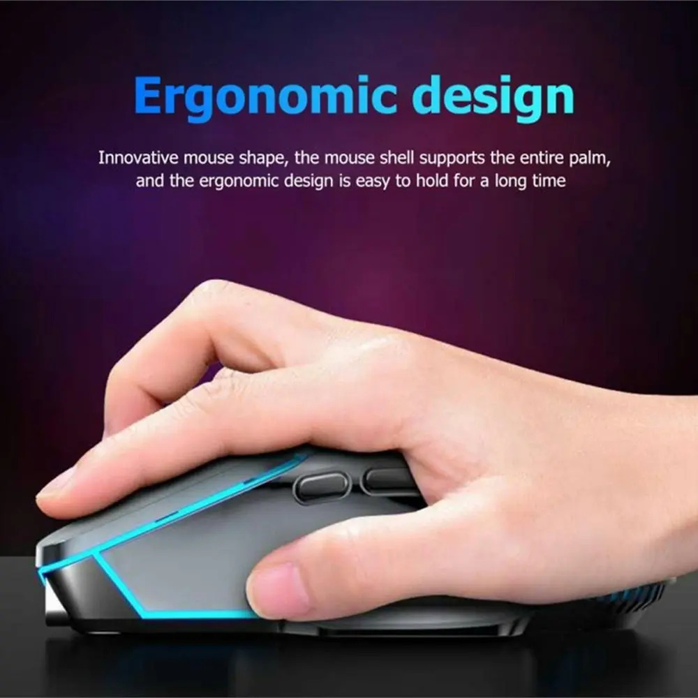 Silent Wireless Mouse Rechargeable 2400DPI Mechanical Game Mouse