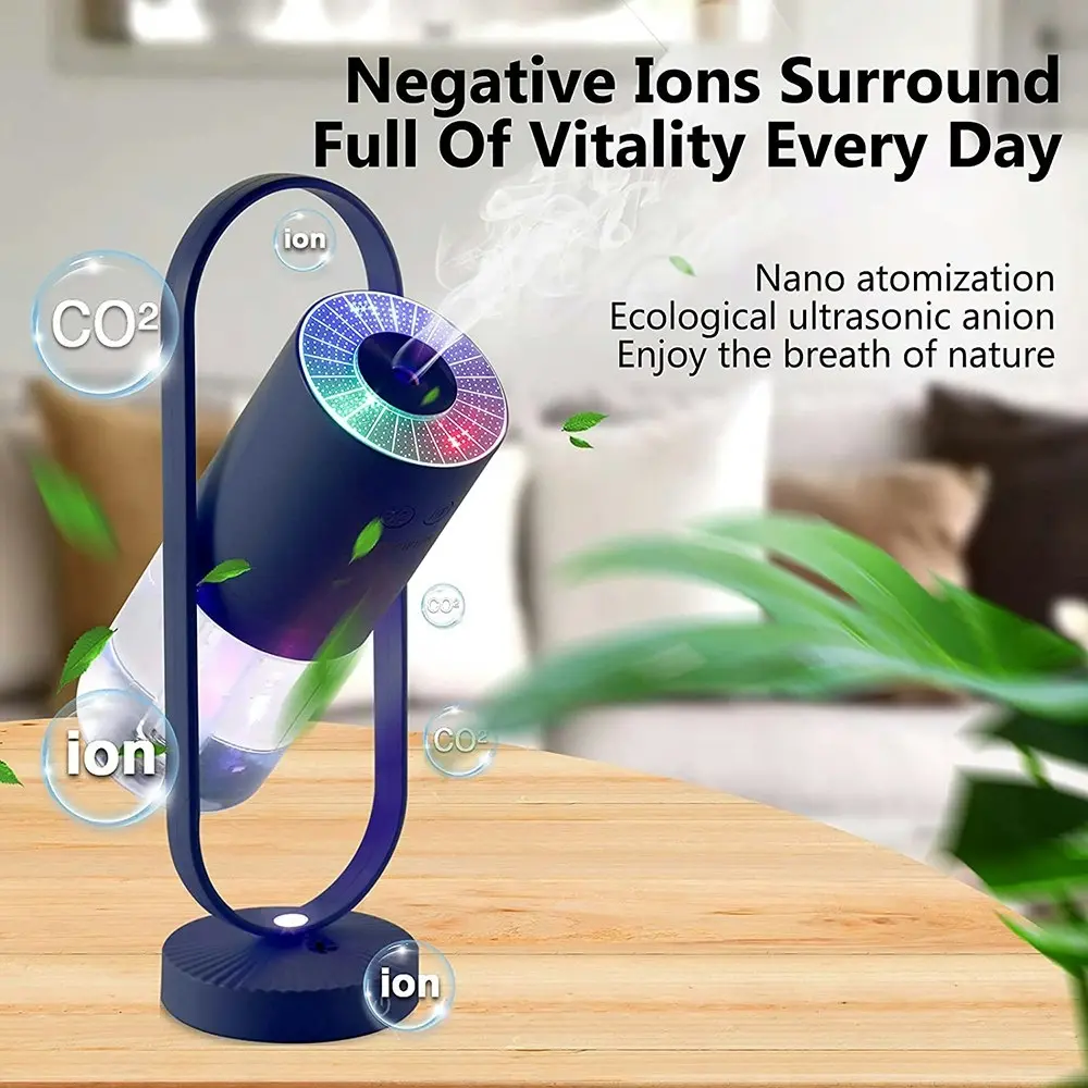 360°Rotating Portable mini Air Humidifier with Colourful Lights