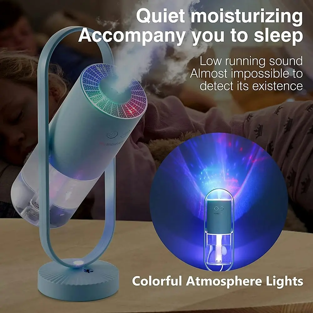 360°Rotating Portable mini Air Humidifier with Colourful Lights