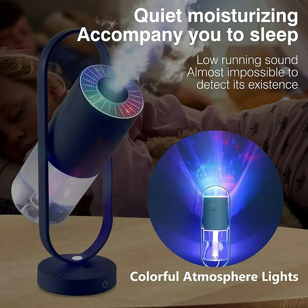 360°Rotating Portable mini Air Humidifier with Colourful Lights