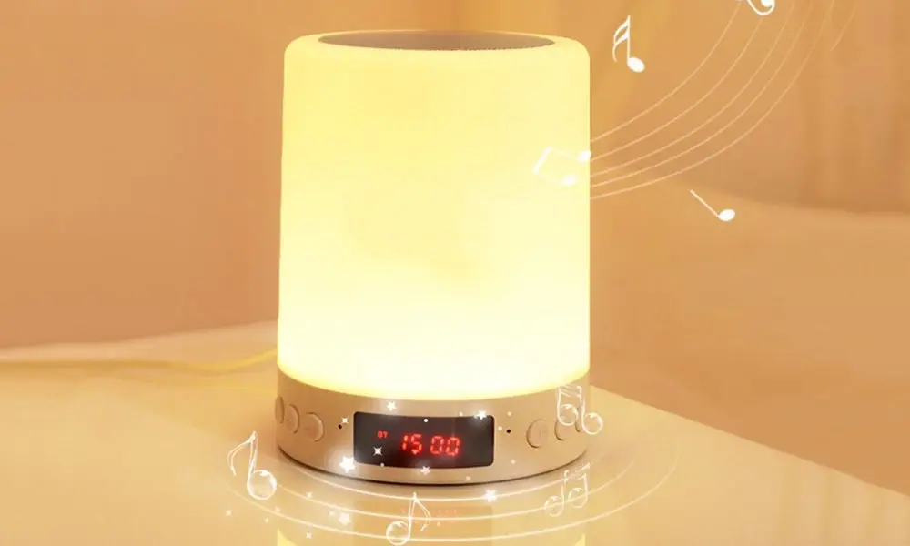 Portable Bluetooth Speaker with Colour-Changing LED  light  and Alarm clock