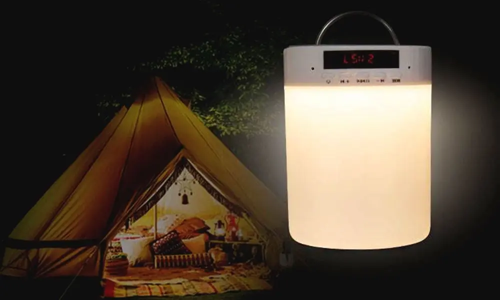 Portable Bluetooth Speaker with Colour-Changing LED  light  and Alarm clock