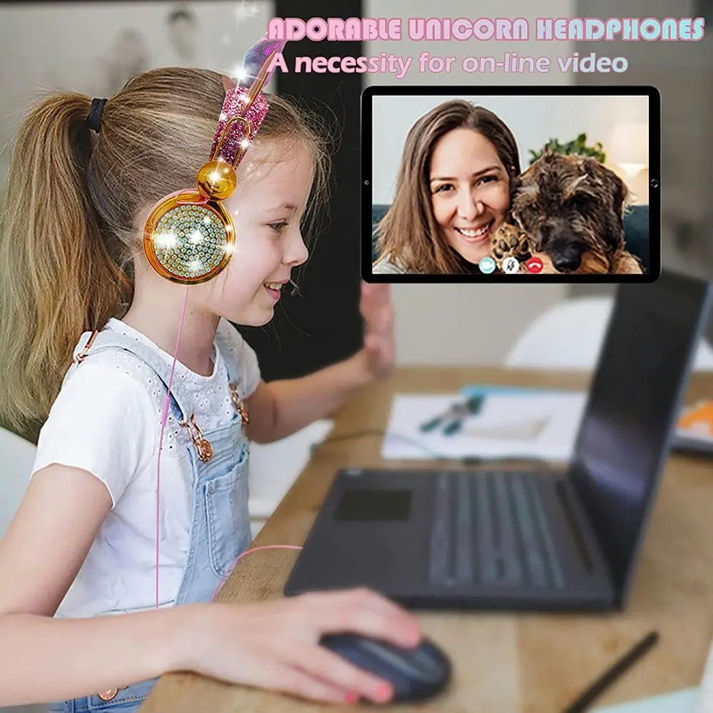 Unicorn Wired Headphones With Microphone 3.5mm Jack for boys and girls