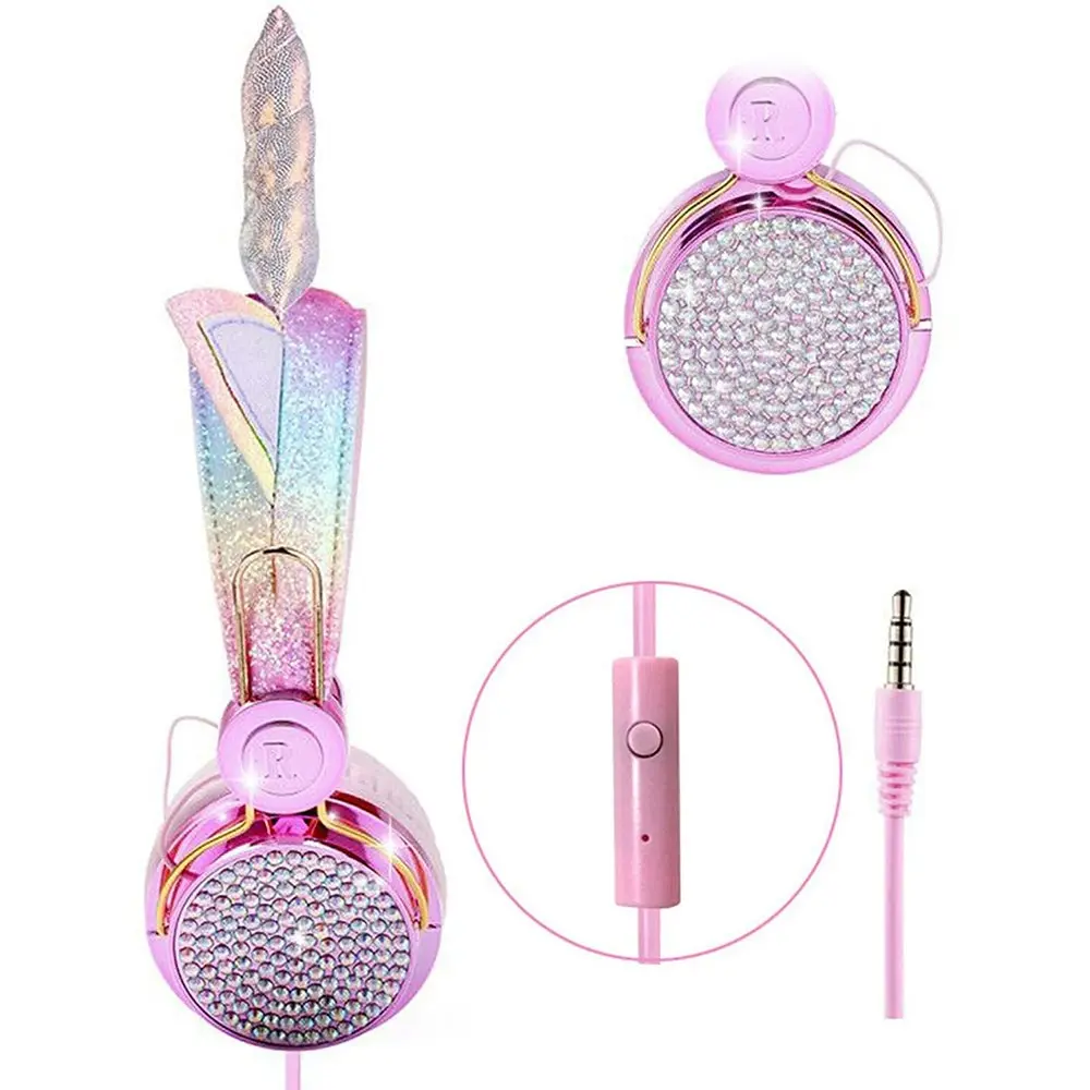 Unicorn Wired Headphones With Microphone 3.5mm Jack for boys and girls