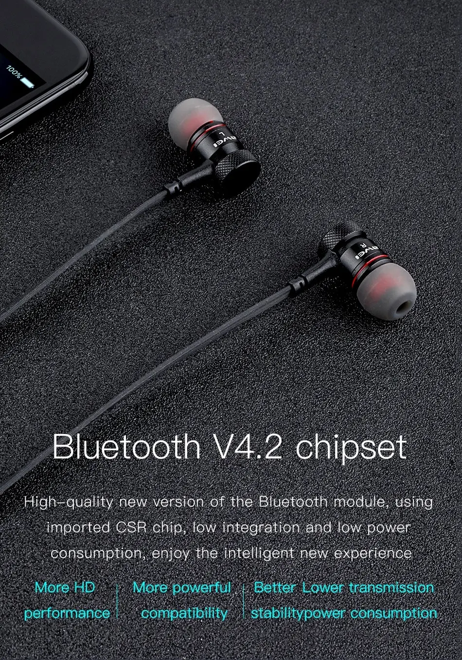 Awei G10BL Bluetooth 3D  Neckband Stereo Sports Earphones With Mic Headset Fone De Ouvido For Mobile Phones