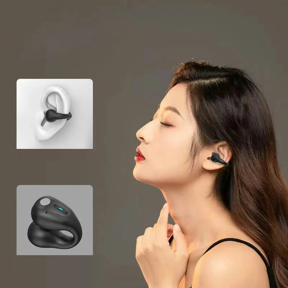 Bone Conduction Earphone Bluetooth Ear Clip Wireless Headphones Sports Headsets