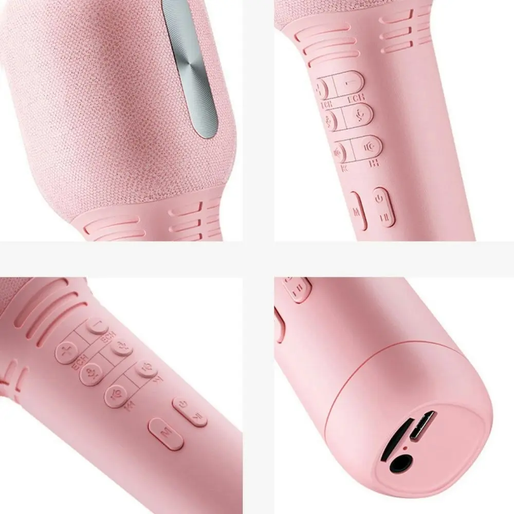 Wireless Bluetooth Microphone Mobile Phone Karaoke Microphone-pink