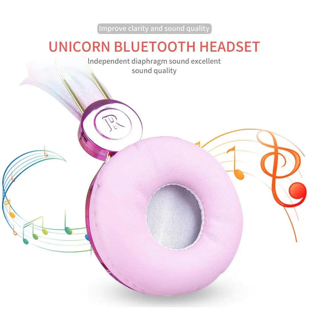 Unicorn Wireless Bluetooth Headphones With Microphone 3.5mm Jack for boys and girls