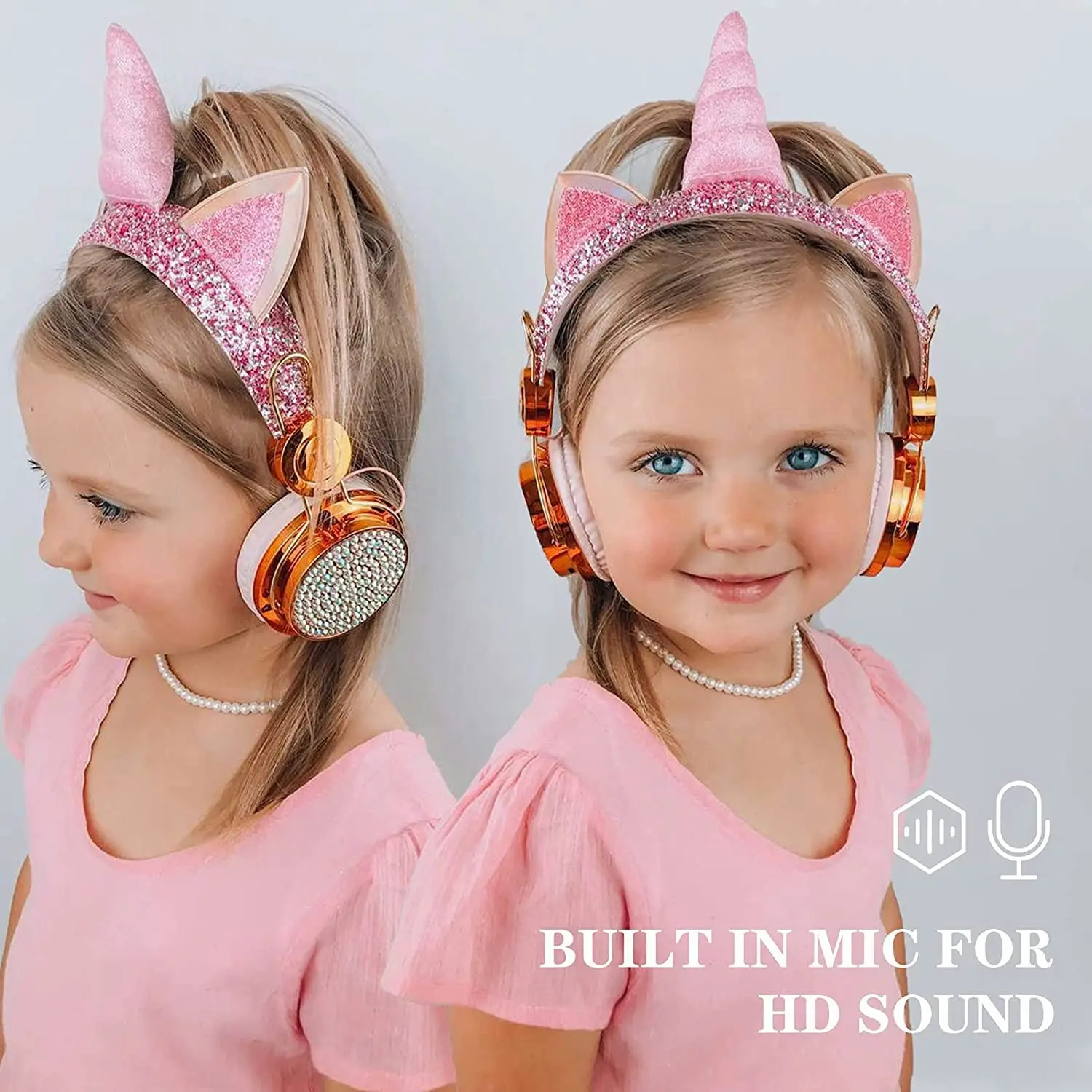 Unicorn Wireless Bluetooth Headphones With Microphone 3.5mm Jack for boys and girls