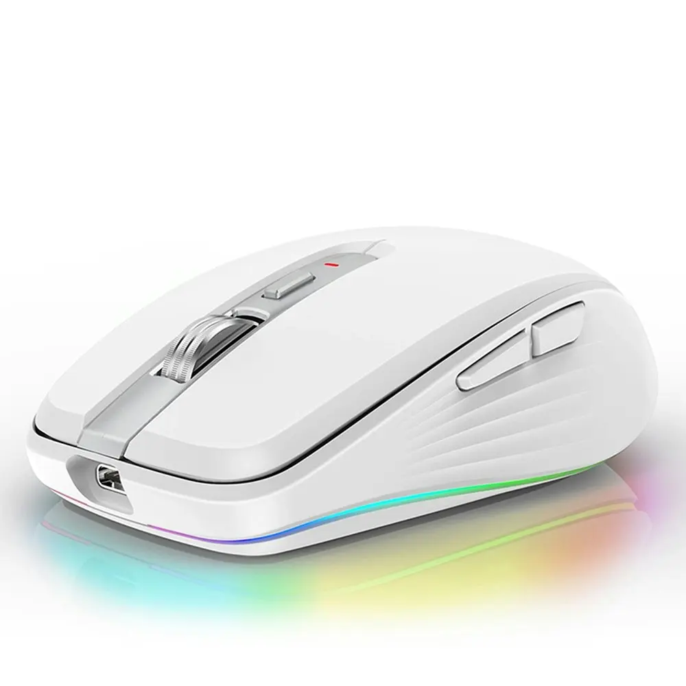 Wireless Computer Mouse, Dual Mode Mouse with RGB LED Lights