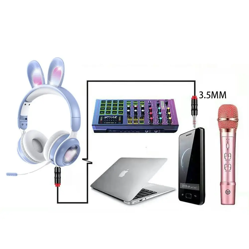 Cute Foldable RGB Luminous Wireless Bluetooth Headset With Microphone