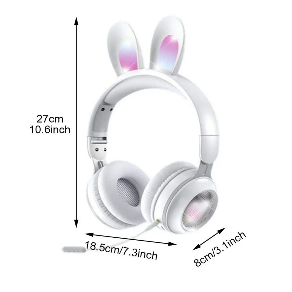 Cute Foldable RGB Luminous Wireless Bluetooth Headset With Microphone