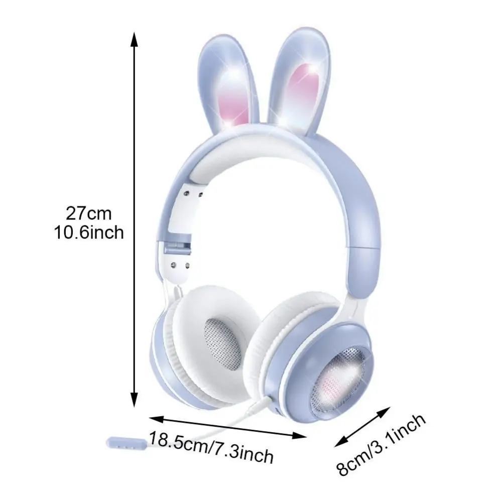 Cute Foldable RGB Luminous Wireless Bluetooth Headset With Microphone