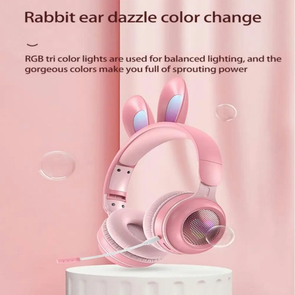 Cute Foldable RGB Luminous Wireless Bluetooth Headset With Microphone