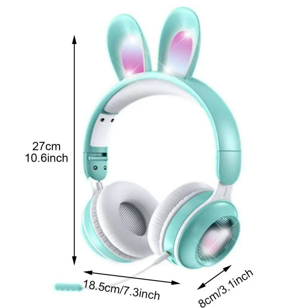 Cute Foldable RGB Luminous Wireless Bluetooth Headset With Microphone