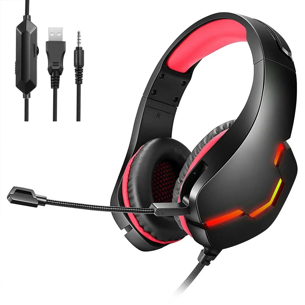 Head-mounted wired headset luminous gaming headset