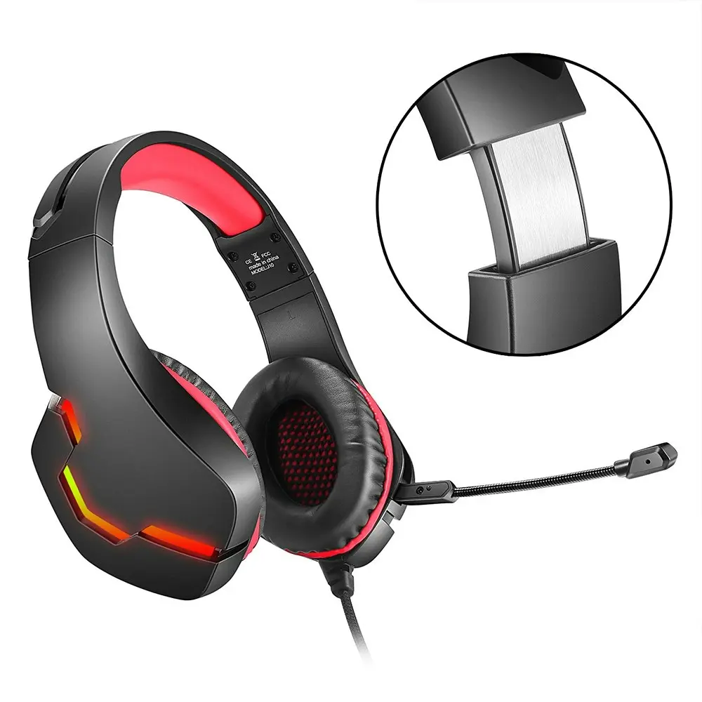 Head-mounted wired headset luminous gaming headset