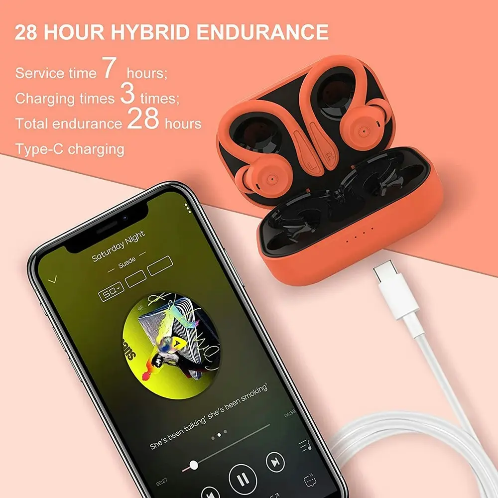 Sport Wireless Earbuds Bluetooth Earphones with Earhooks