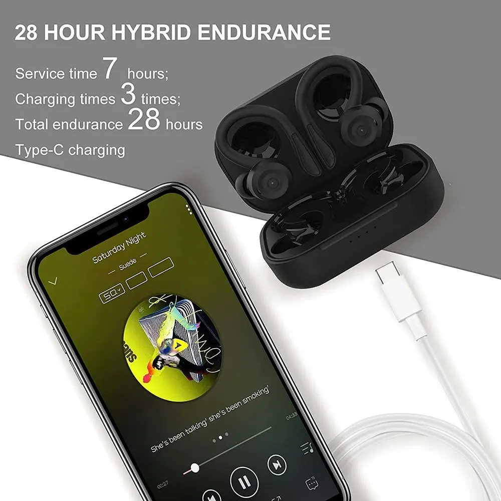 Sport Wireless Earbuds Bluetooth Earphones with Earhooks