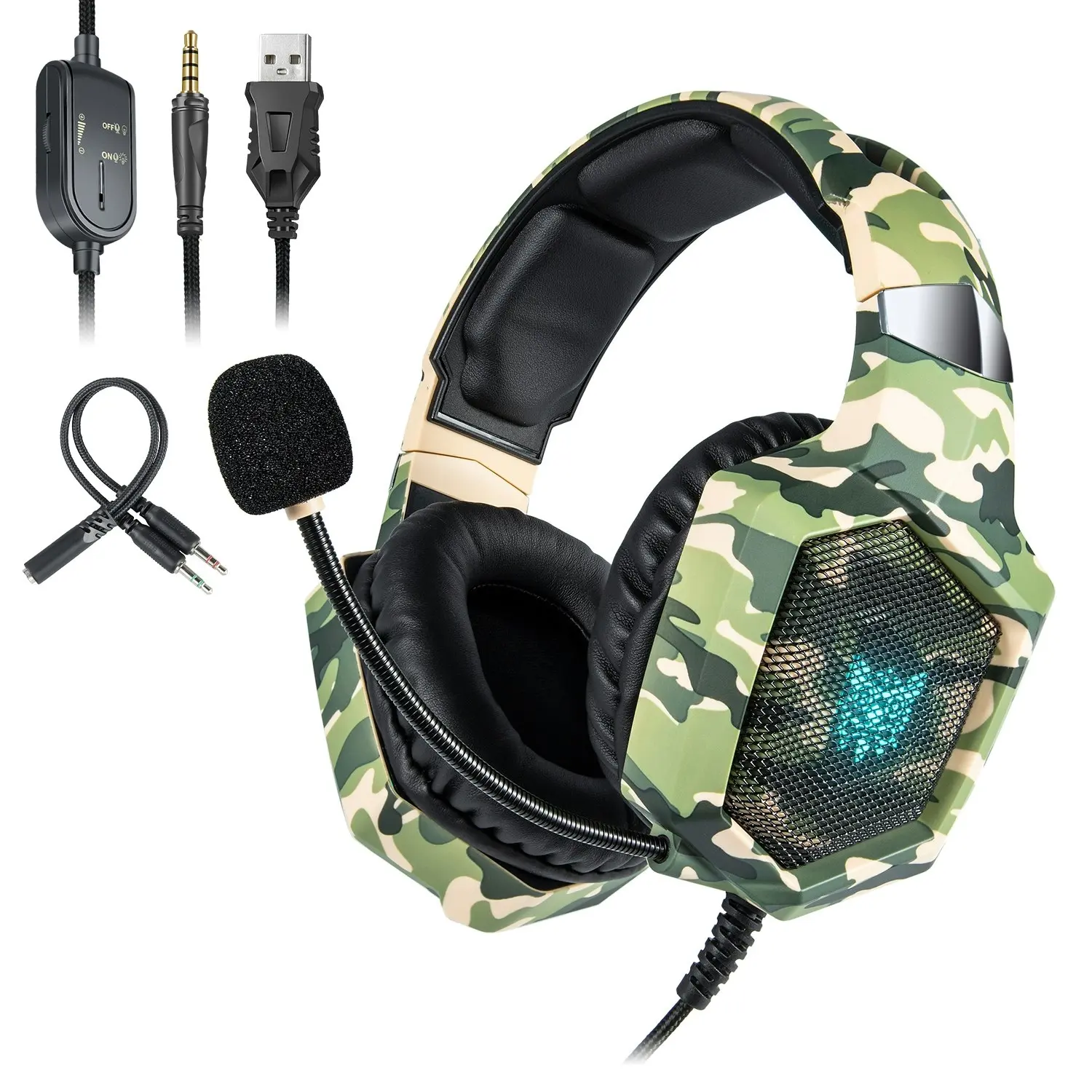 Onikuma K8 Headset Gaming for PS4 New Xbox One, Stereo Over-Ear Headphones & Noise-canceling Microphone