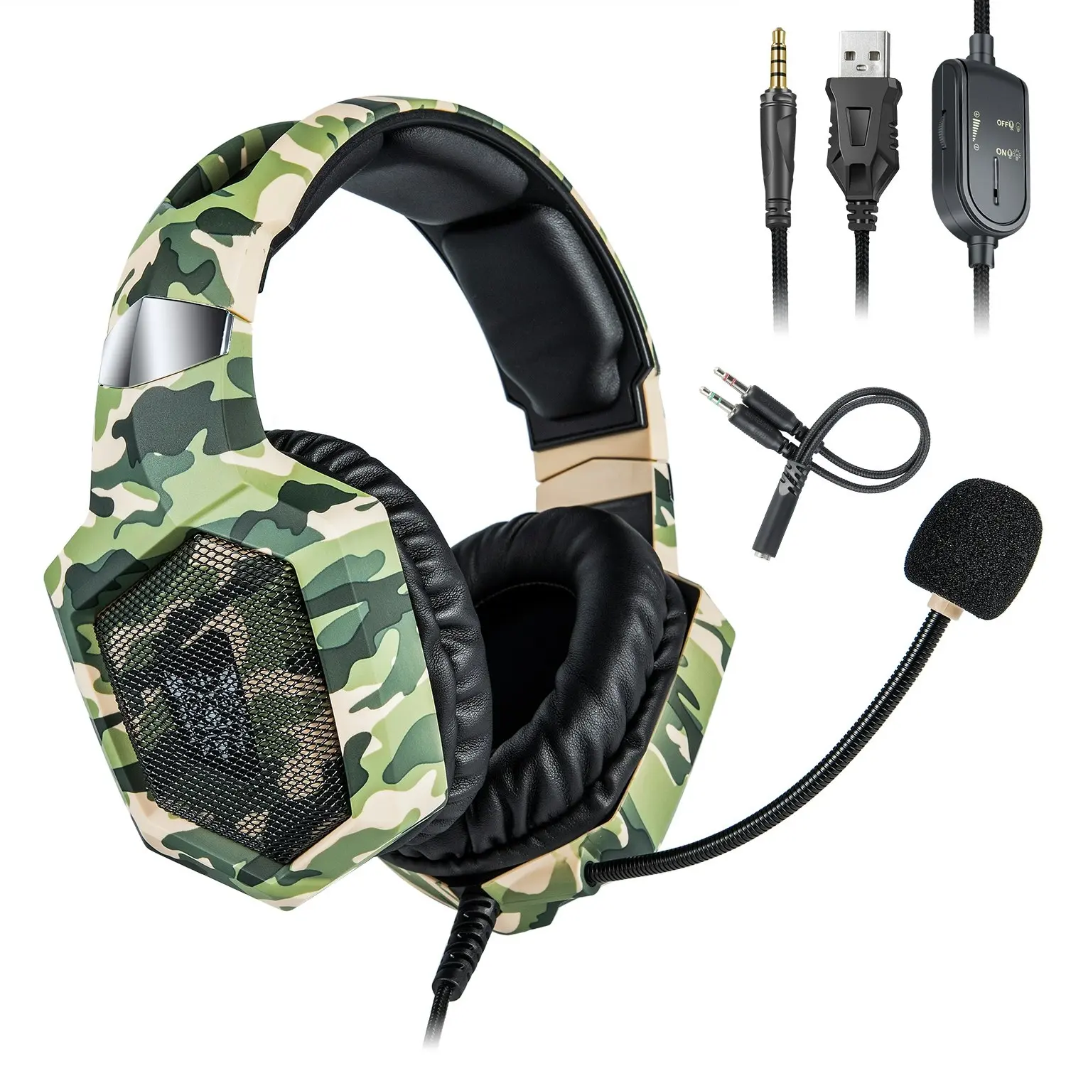 Onikuma K8 Headset Gaming for PS4 New Xbox One, Stereo Over-Ear Headphones & Noise-canceling Microphone