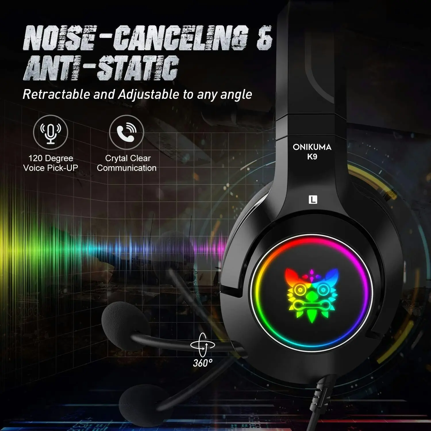 Onikuma K9 Gaming Headset RGB Lights Stereo Headphones