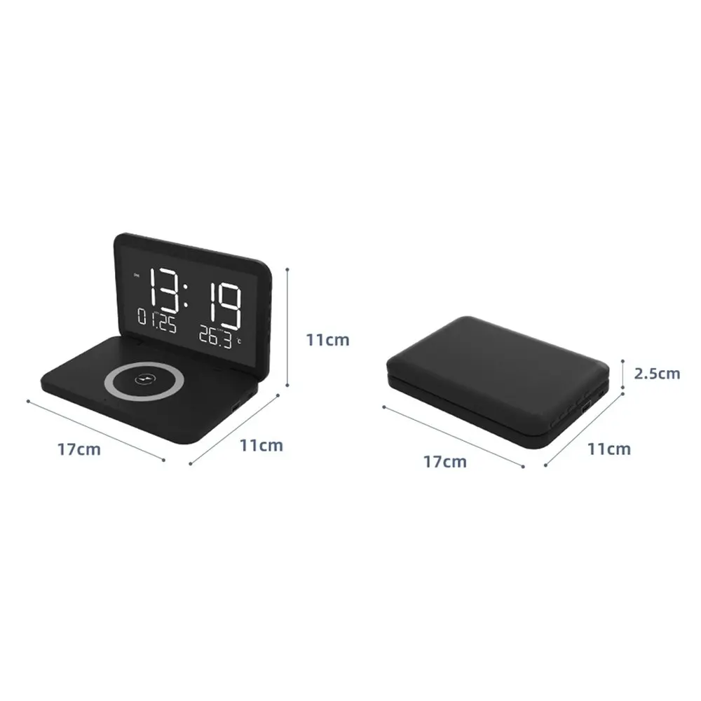 Multifunctional 15W Fast Wireless Charging Clock With Temperature