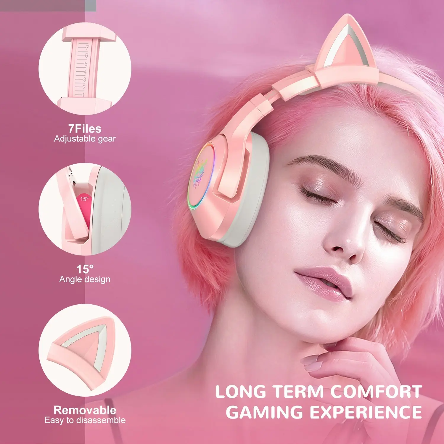 Onikuma K9 Pro Cat Ear 7.1 Gaming Headset For PC only