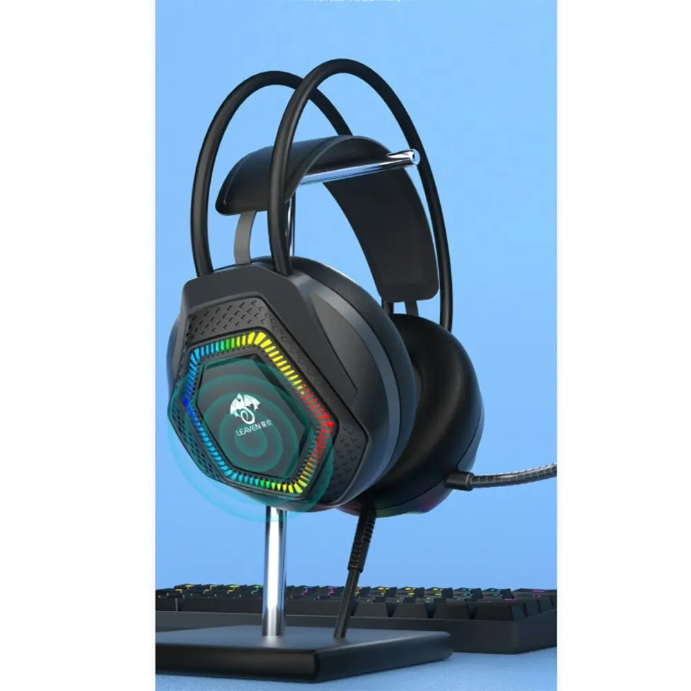 7.1 Computer Wired Headset Wire Control Gaming Headphones With Microphone